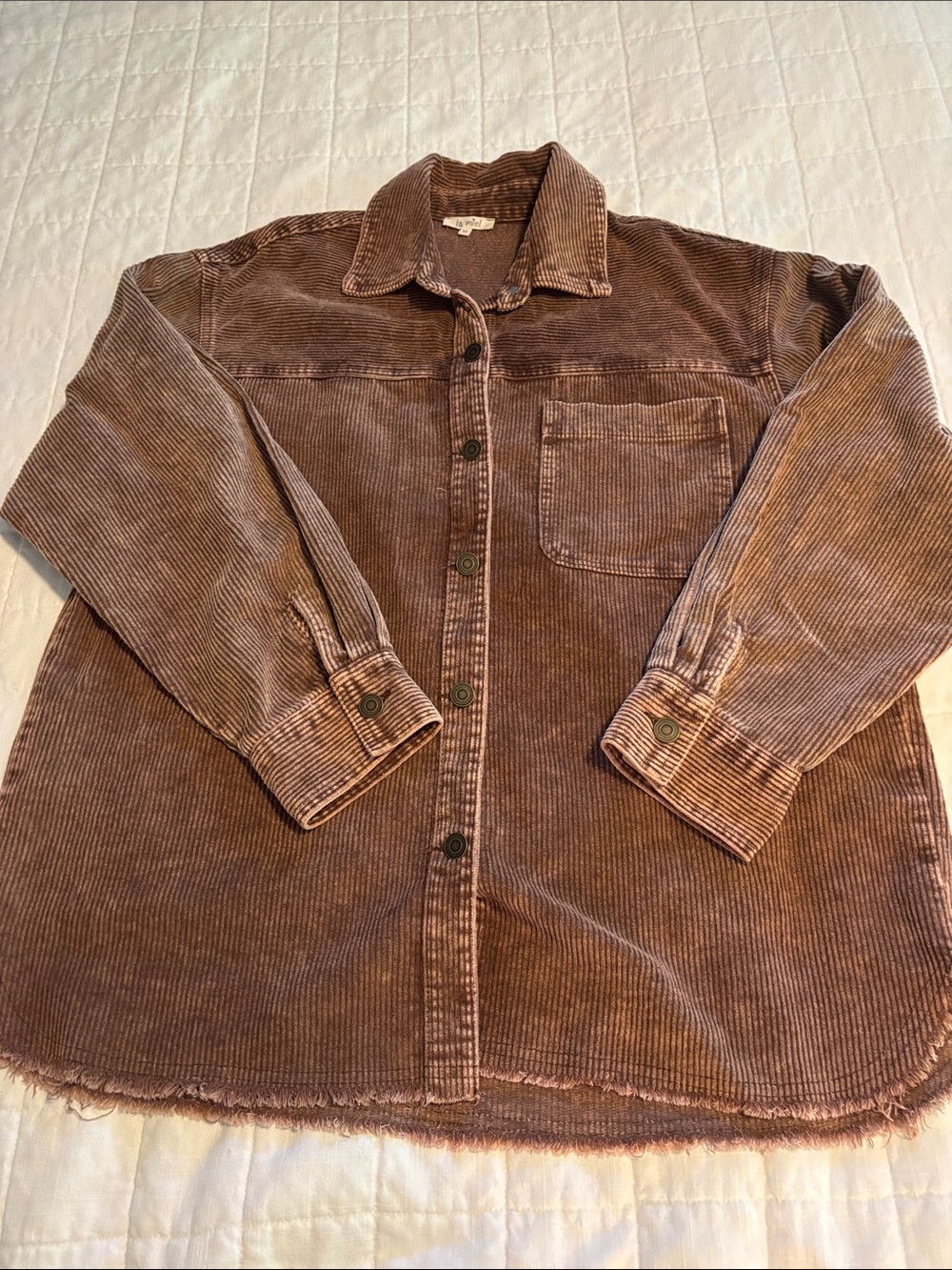 LA MIEL Brown Corduroy Shacket